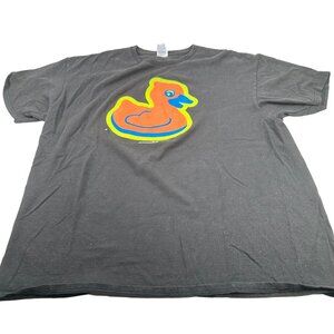 Delta Women's Size XL T-Shirt Short Sleeve Rubber Duck Graphic Black Preowned